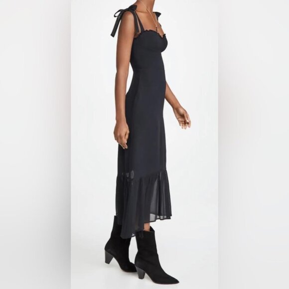 NEW Reformation Nikita Midi Dress in Black | size 4 - Picture 7 of 13